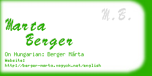 marta berger business card